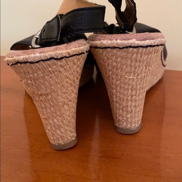 B.O.C Born Concepts black peep toe wedges Sz 11 - Picture 5 of 7